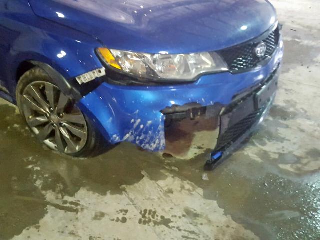 KNAFW6A37D5697676 - 2013 KIA FORTE SX BLUE photo 9