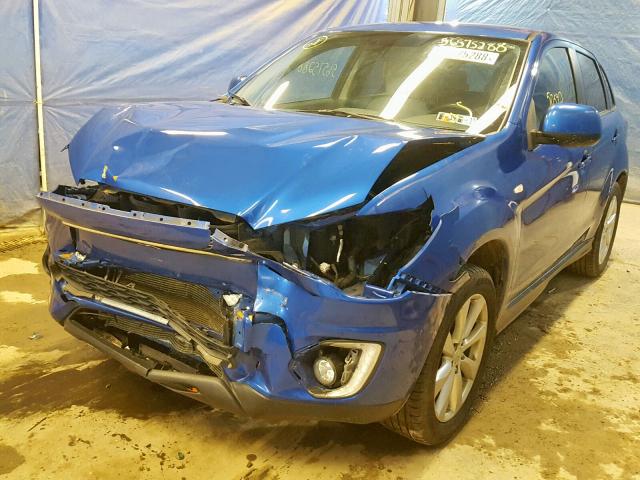 4A4AR4AU0FE026587 - 2015 MITSUBISHI OUTLANDER BLUE photo 2