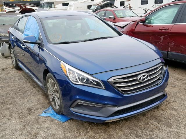 5NPE34AF0FH240510 - 2015 HYUNDAI SONATA SPO BLUE photo 1