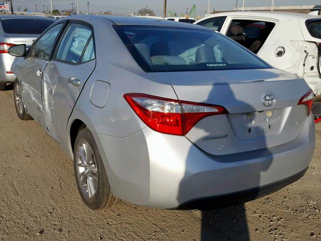 5YFBURHE1EP083307 - 2014 TOYOTA COROLLA L SILVER photo 3