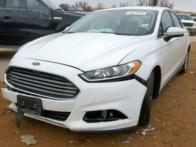 3FA6P0G75DR255831 - 2013 FORD FUSION S WHITE photo 2