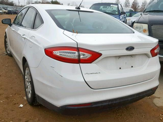 3FA6P0G75DR255831 - 2013 FORD FUSION S WHITE photo 3