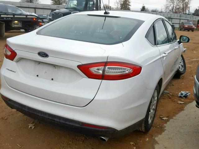 3FA6P0G75DR255831 - 2013 FORD FUSION S WHITE photo 4