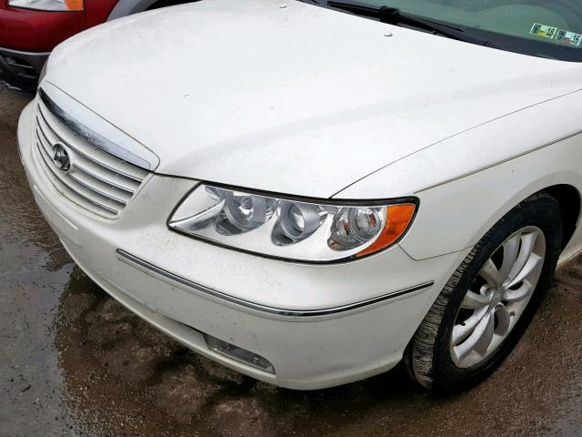 KMHFC46F06A035284 - 2006 HYUNDAI AZERA SE WHITE photo 9