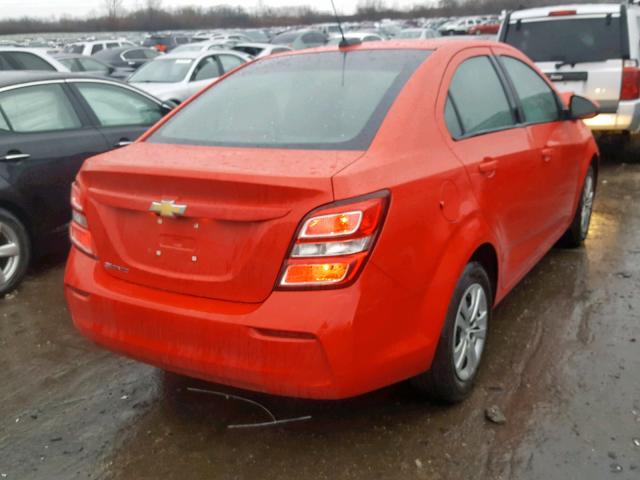1G1JB5SHXH4174167 - 2017 CHEVROLET SONIC LS 红色 照片 4