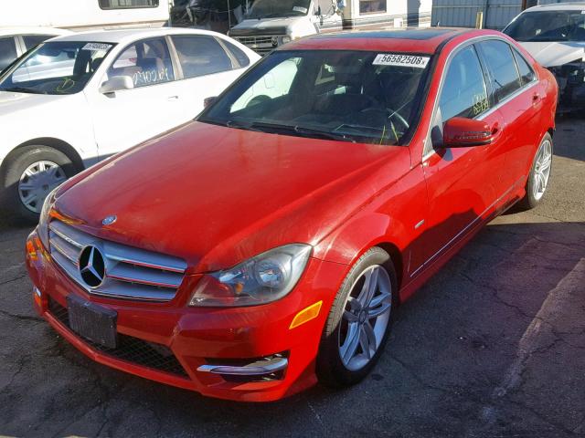 WDDGF4HB9CR204019 - 2012 MERCEDES-BENZ C 250 RED photo 2