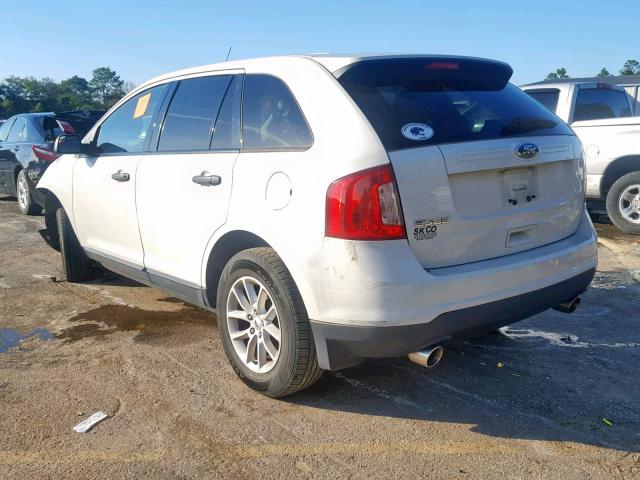 2FMDK3GC0DBE11833 - 2013 FORD EDGE SE WHITE photo 3