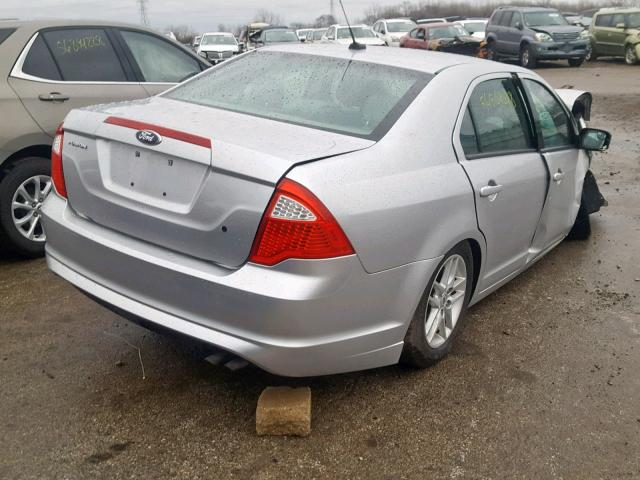 3FAHP0GA4CR346236 - 2012 FORD FUSION S SILVER photo 4