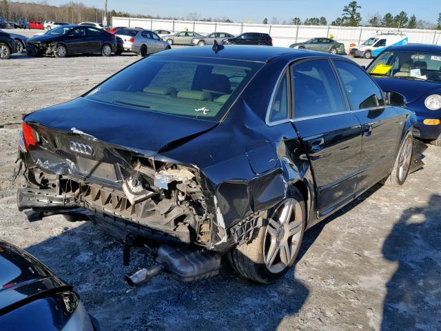 WAUAF78E88A038266 - 2008 AUDI A4 2.0T BLACK photo 4