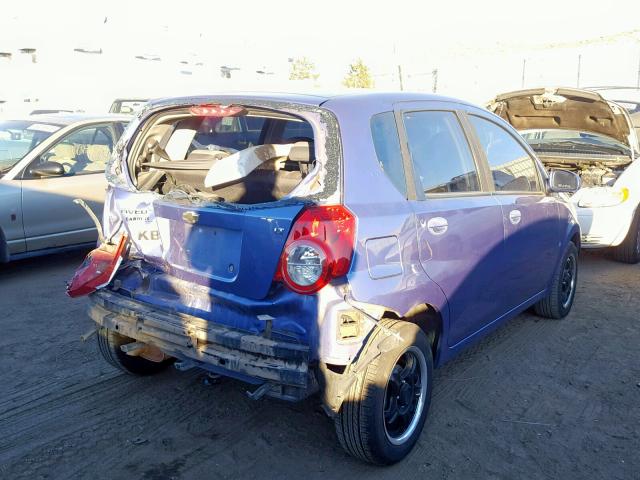 KL1TD66E39B618283 - 2009 CHEVROLET AVEO LS BLUE photo 4