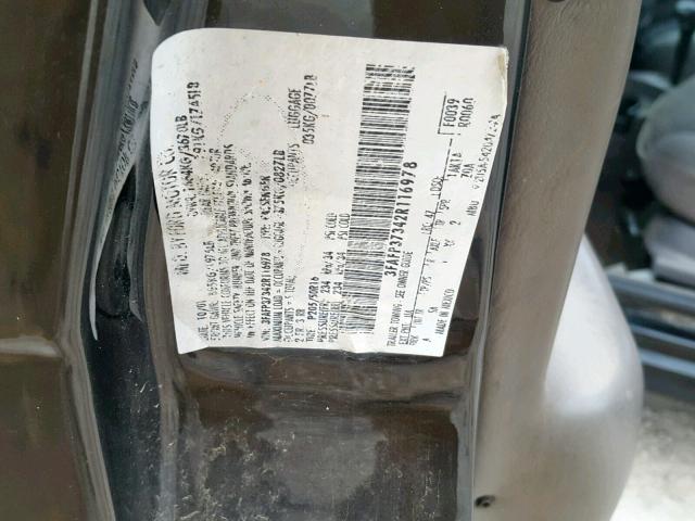 3FAFP37342R116978 - 2002 FORD FOCUS ZX5 BLACK photo 10