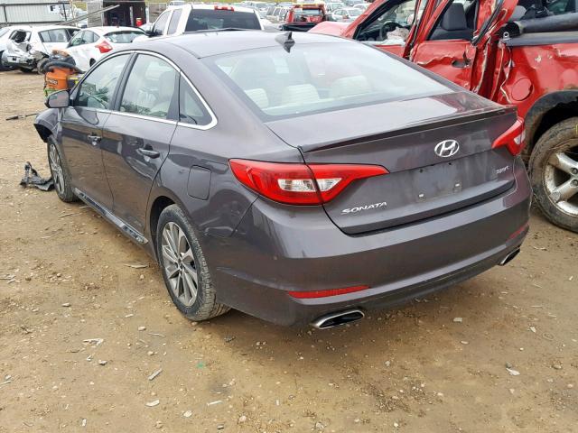 5NPE34AF0FH081715 - 2015 HYUNDAI SONATA SPO GRAY photo 3