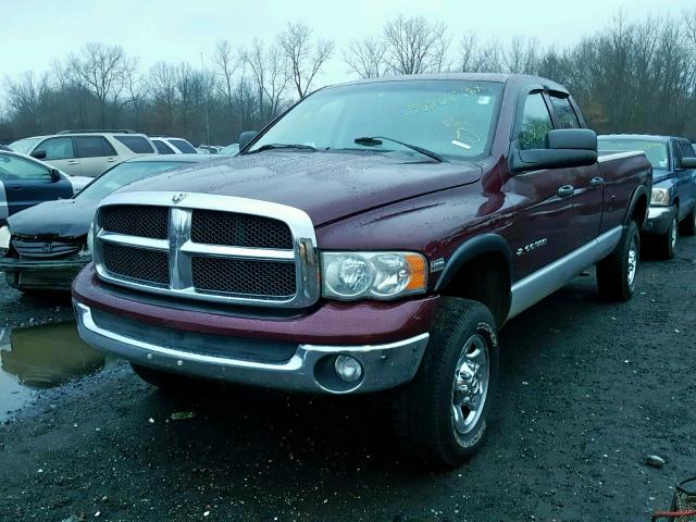 3D7KU28D83G764555 - 2003 DODGE RAM 2500 S BURGUNDY photo 2