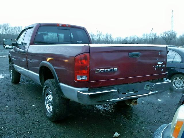 3D7KU28D83G764555 - 2003 DODGE RAM 2500 S BURGUNDY photo 3