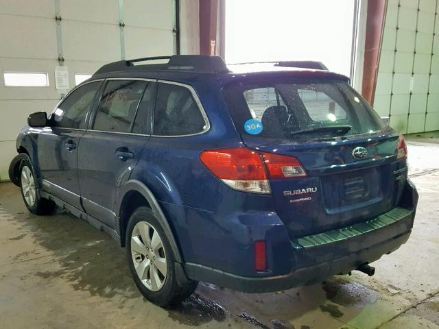 4S4BREGC5A2324297 - 2010 SUBARU OUTBACK 3. BLUE photo 3