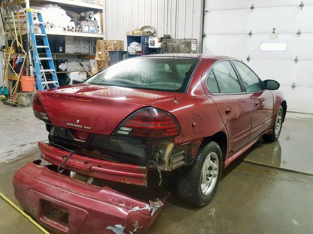 1G2NE52F65M253916 - 2005 PONTIAC GRAND AM S MAROON photo 4