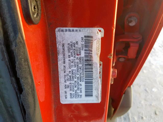 5Y2SL62883Z420465 - 2003 PONTIAC VIBE RED photo 10