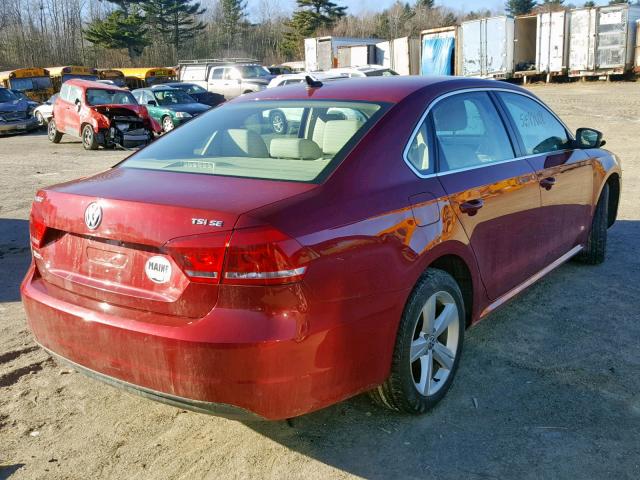 1VWBT7A36FC004043 - 2015 VOLKSWAGEN PASSAT SE RED photo 4