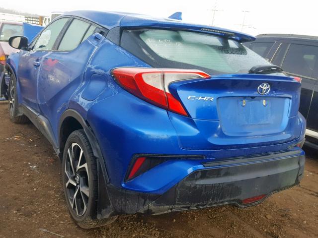 NMTKHMBX0JR001407 - 2018 TOYOTA C-HR XLE BLUE photo 3