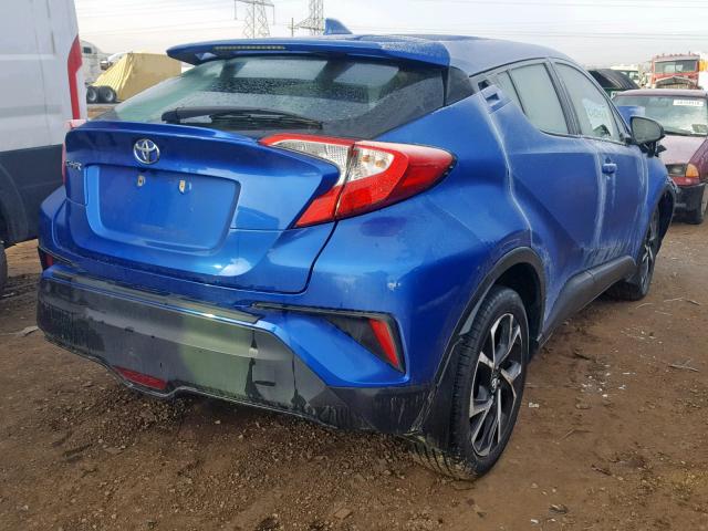 NMTKHMBX0JR001407 - 2018 TOYOTA C-HR XLE BLUE photo 4