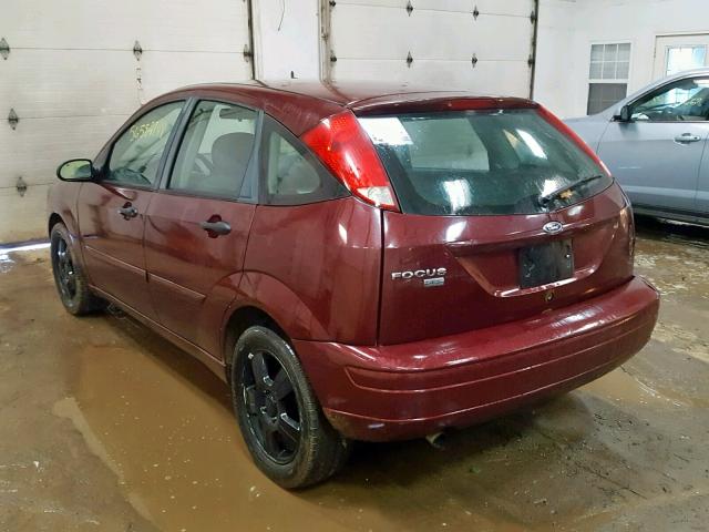 1FAHP37N97W230909 - 2007 FORD FOCUS ZX5 MAROON photo 3