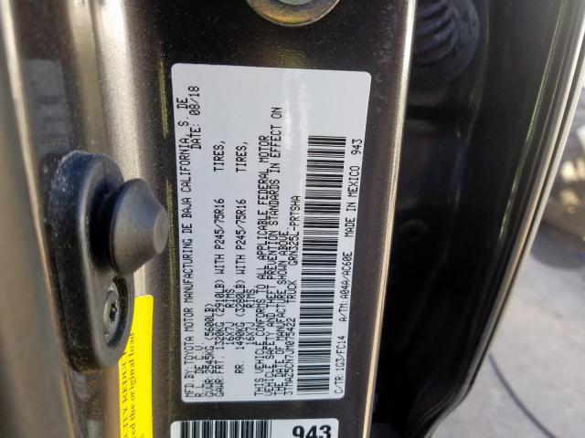 3TMAZ5CN7JM075422 - 2018 TOYOTA TACOMA DOUBLE CAB  照片 10