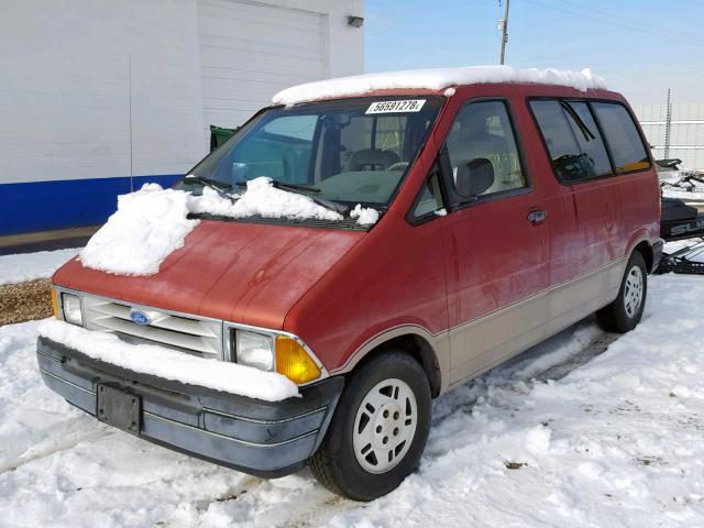 1FMDA11U8LZB53937 - 1990 FORD AEROSTAR MAROON photo 2