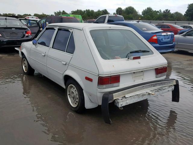 1B3BL18D8KY411987 - 1989 DODGE OMNI EXPO WHITE photo 3