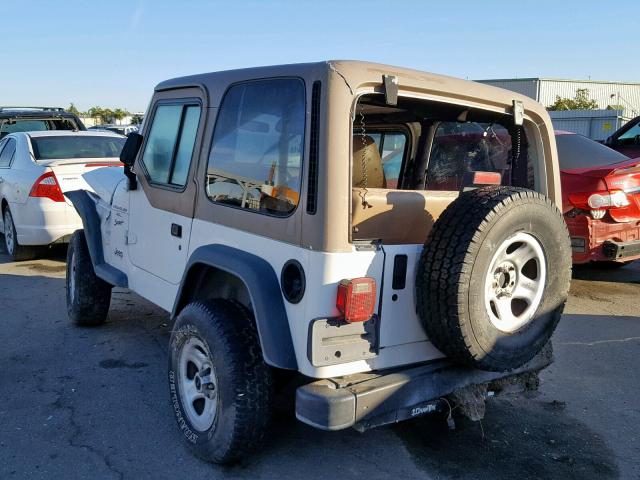 1J4FY19S3XP496369 - 1999 JEEP WRANGLER / WHITE photo 3