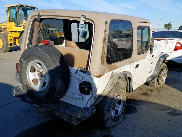 1J4FY19S3XP496369 - 1999 JEEP WRANGLER / WHITE photo 4