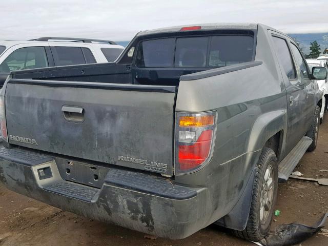 2HJYK16457H508589 - 2007 HONDA RIDGELINE GREEN photo 4