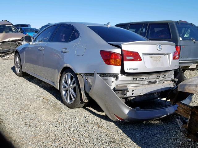 JTHBK262672032844 - 2007 LEXUS IS 250 SILVER photo 3