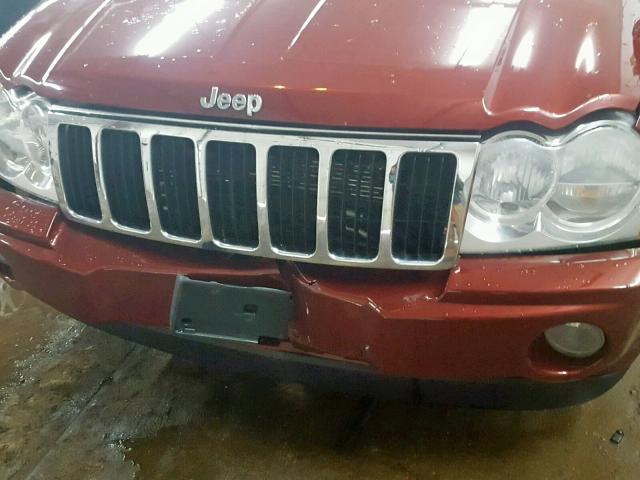 1J8HR58N87C544429 - 2007 JEEP GRAND CHER RED photo 9