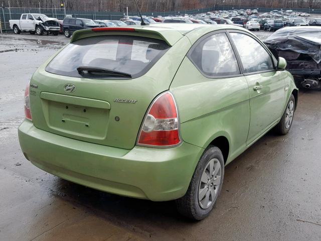 KMHCM3AC6AU167206 - 2010 HYUNDAI ACCENT BLU GREEN photo 4