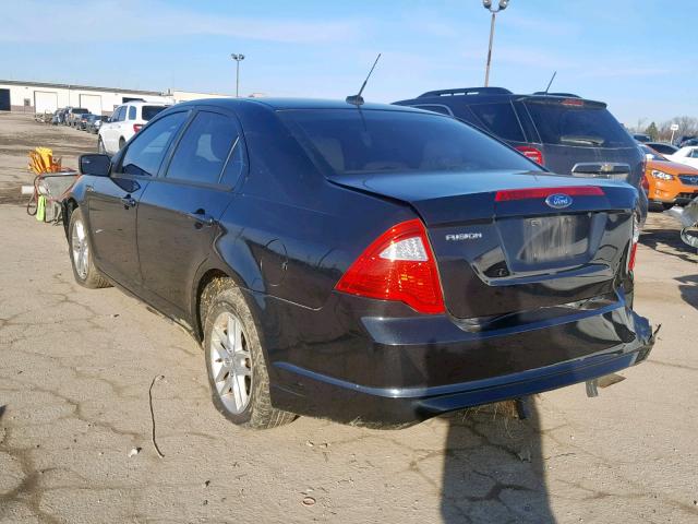 3FAHP0GA5BR232566 - 2011 FORD FUSION S BLACK photo 3