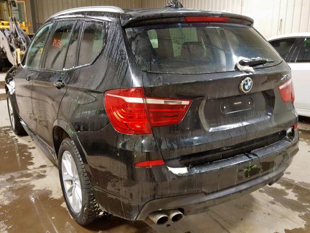 5UXWX7C51DL982047 - 2013 BMW X3 XDRIVE3 BLACK photo 3