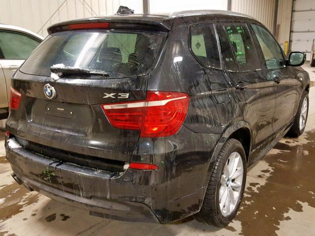 5UXWX7C51DL982047 - 2013 BMW X3 XDRIVE3 BLACK photo 4