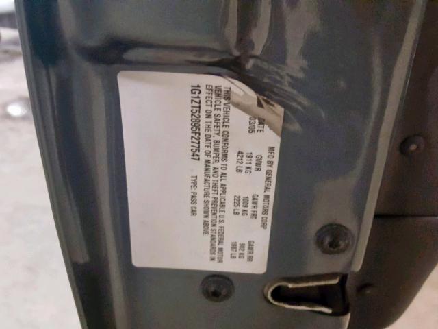 1G1ZT52895F277547 - 2005 CHEVROLET MALIBU LS Մոխրագույն լուսանկար 10