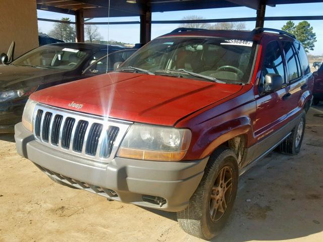 1J4GW48N12C277000 - 2002 JEEP GRAND CHER RED photo 2