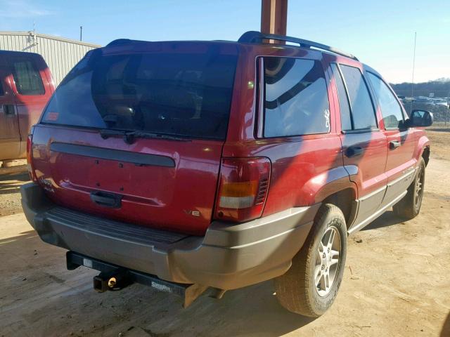 1J4GW48N12C277000 - 2002 JEEP GRAND CHER RED photo 4