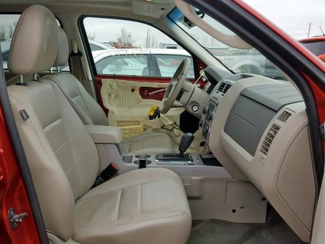 1FMCU03G19KA26128 - 2009 FORD ESCAPE XLT RED photo 5