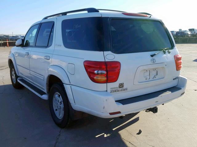 5TDZT38A81S009945 - 2001 TOYOTA SEQUOIA LI WHITE photo 3