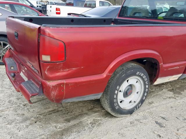 1GTCS1448VK505631 - 1997 GMC SONOMA RED photo 9