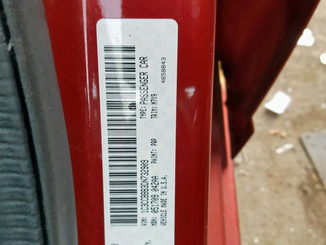 1C3CCBBB3DN732909 - 2013 CHRYSLER 200 TOURIN RED photo 10