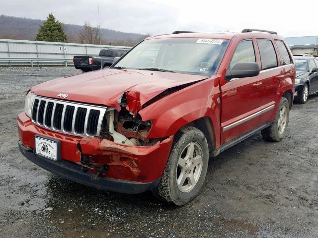 1J8HR582X5C614130 - 2005 JEEP GRAND CHER RED photo 2