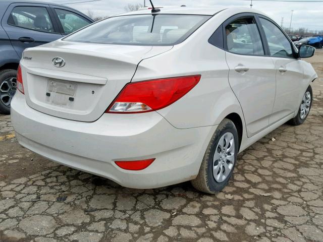 KMHCT4AE6GU961531 - 2016 HYUNDAI ACCENT SE WHITE photo 4