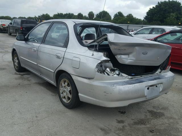 KNAFB121825184610 - 2002 KIA SPECTRA BA SILVER photo 3