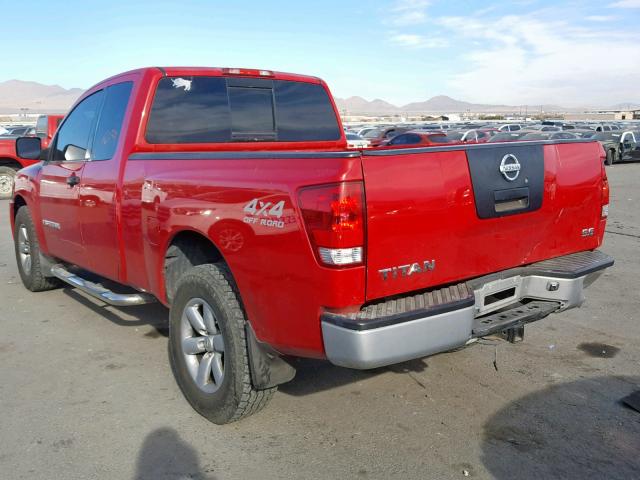 1N6AA06B55N552983 - 2005 NISSAN TITAN XE RED photo 3