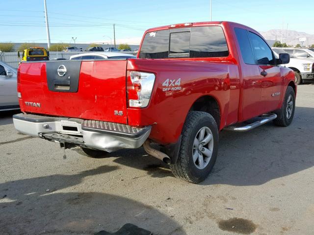 1N6AA06B55N552983 - 2005 NISSAN TITAN XE RED photo 4