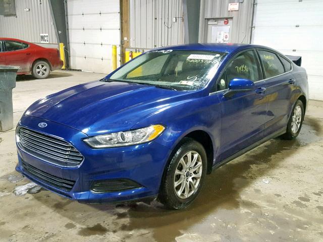 1FA6P0G72G5120250 - 2016 FORD FUSION S BLUE photo 2